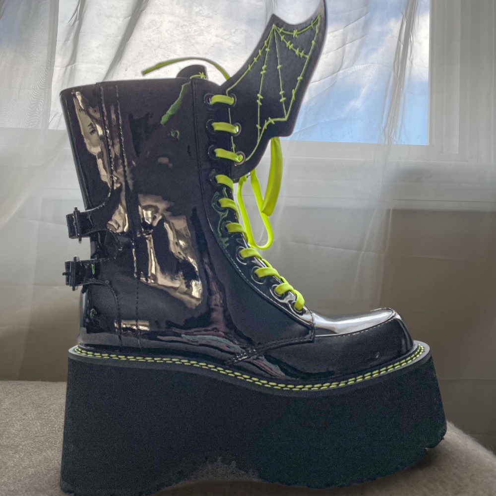 Dolls Kill Spooky Bat Combat Boots